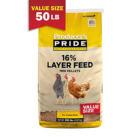 Producer's Pride 16% Layer Pelleted Chicken Feed, 50 lb. Bag
