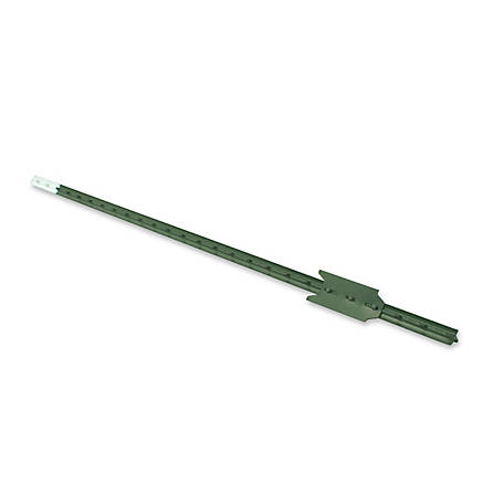 Green Studded T-Post with Anchor Plate, 1.25 lb. per ft.