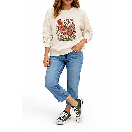 Cotton and Rye Chicken Print Crew Neck Sweatshirt