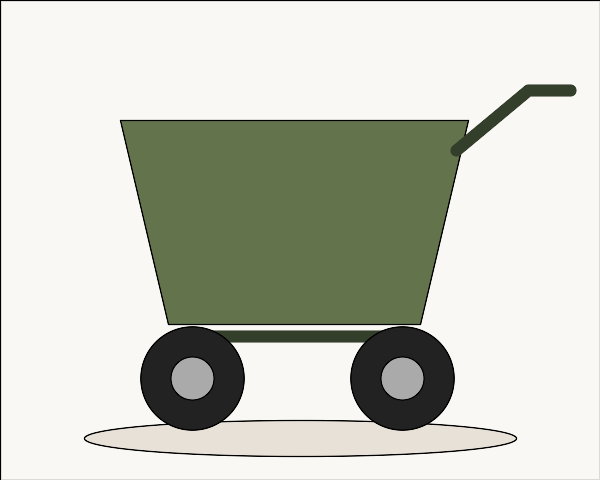 Illustrative garden utility cart